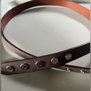 Lauren Ralph Lauren Brown Leather Belt with Silver Accent buttons
